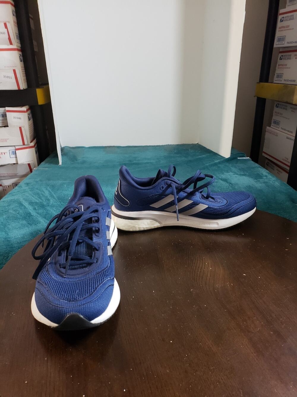 Adidas Supernova Shoes Size 7 Men Blue Gray Training Running Marathon Gym fx7421